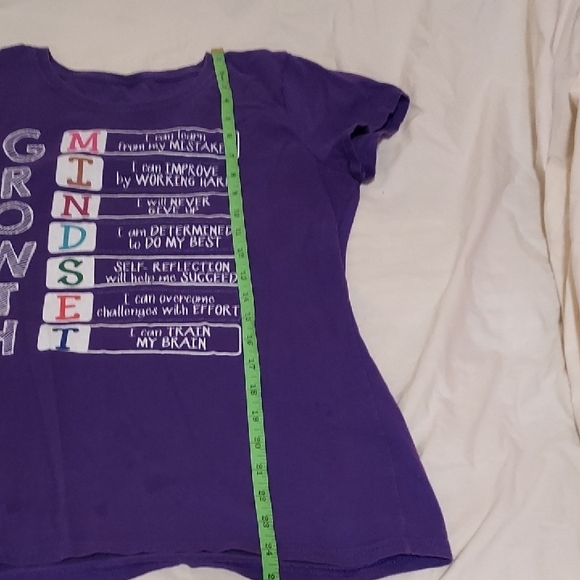 Purple Short Sleeve Tee with Growth Mindset Design - Picture 7 of 8